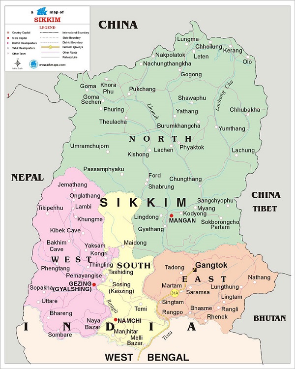 sikkim map